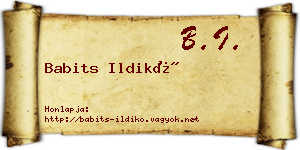 Babits Ildikó névjegykártya