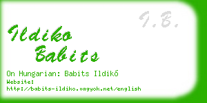ildiko babits business card